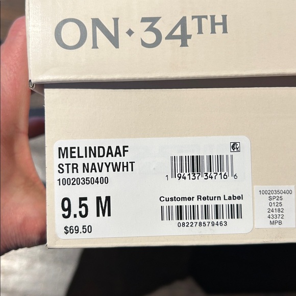 NIB ~ ON THE 34th MELINDA STRIPED ESPADRILLE WEDGE sz 9.5 - Picture 8 of 8